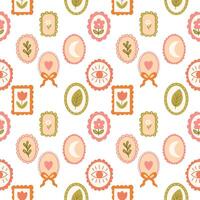 Seamless Pattern with Flowers and Frames vector