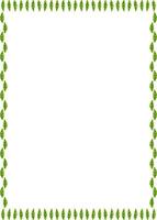 Frame template with leaf elements decoration. Rectangle easter border with empty space for your text. vector