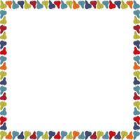 Colorful leaves autumn simple frame. Thanksgiving border template. Frame with empty space vector