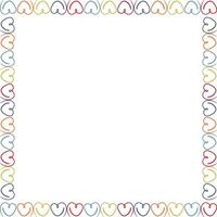 Hand drawn linear heart empty frame. Cute hand drawn template. Frame with empty space for your text vector