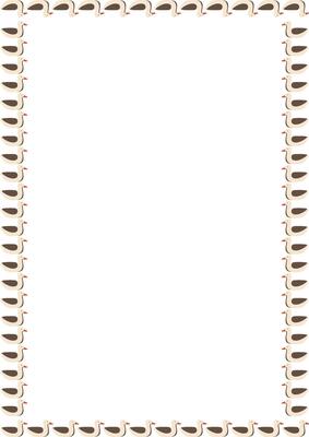 Simple swimming duck frame. Cartoon duck floating on water. Wildlife bird on white background border