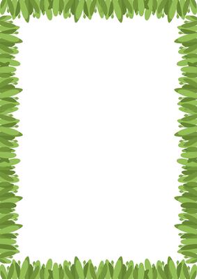 Border frame template with leaf elements decoration. Rectangle easter border with empty space