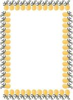 Juicy lemon branch fruits frame. Thanksgiving decoration. Frame with empty space for your text vector