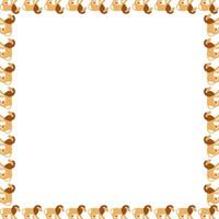African lion frame. Savannah lion. Wildlife animal on white background border with empty space vector