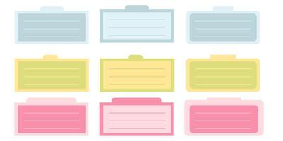 Notebook Labels Template Design. Cute paper notes. Stationary set. Printable planner stickers. To Do List note. Template for your message. Decorative planning element. vector