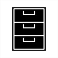 drawer with lock Icon Symbol isolated white background. illustration. color editable. vector