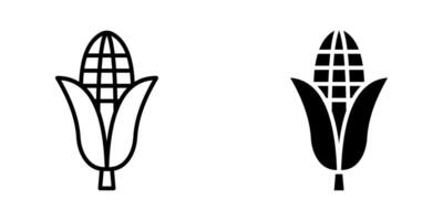Corn set Icon Symbol isolated white background. illustration. color editable. vector