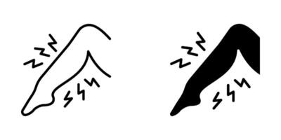 Leg pain set Icon Symbol isolated white background. illustration. color editable. vector