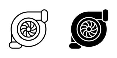 Turbocharger set Icon Symbol isolated white background. illustration. color editable. vector