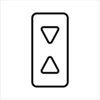 Lift Button Icon Symbol isolated white background. illustration. color editable. vector
