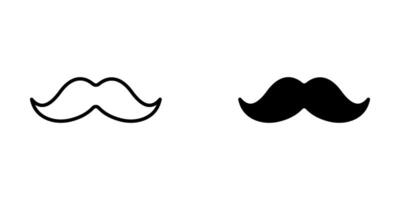Moustache set Icon Symbol isolated white background. illustration. color editable. vector