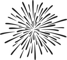 Radiant Firework Silhouette - Festive Burst Line Art Illustration vector