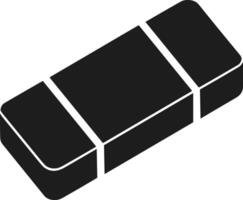 Segmented Eraser Silhouette - Isometric Minimalist School Supply vector