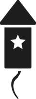 Star Firework Rocket with Fuse Silhouette - USA Independence Day vector