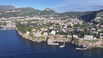 Aerial View of Sorrento Coast at Sorrento in Naples Italy. Famous Landscape. video