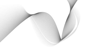 Minimal Abstract White Background with Flowing Black Curved Lines vector