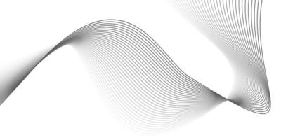 Minimal White Background with Elegant Black Wave Line Abstract Design vector