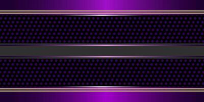 Purple Luxury Background with Polka Dots and Metallic Frame Banner vector