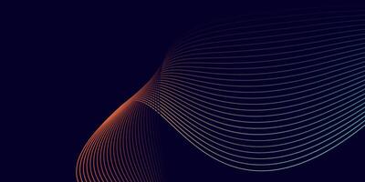 Dark Abstract Background with Flowing Gradient Lines and Wave Effect vector
