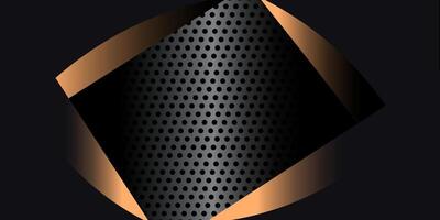 Metallic Black Background with Copper Gradient and Dotted Texture Design vector