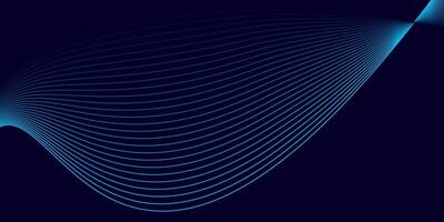 Dark Blue Background with Cyan Abstract Flowing Wave Line Design vector