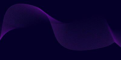 Dark Background with Purple Abstract Flowing Line Wave Design vector