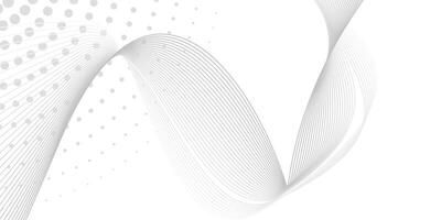 White Abstract Background with Smooth Flowing Lines and Dot Design vector