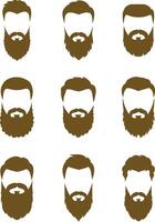 A collection of beard silhouettes for artwork compositions vector