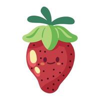 Bright and Modern Flat Design of a Strawberry Fruit vector