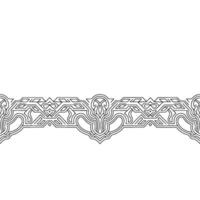 Abstract Geometric Border in Monochromatic Style vector