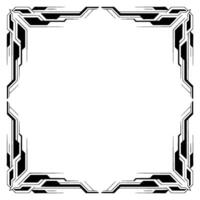 Futuristic Tech Frame Square Border in Black and White vector