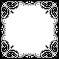 Ornate Art Deco Frame, Black and White, Decorative Border Element vector