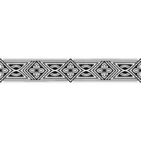 Geometric Black and White Border Element, Repeating Floral Pattern vector