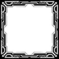 Geometric Tech Frame Black and White Square Border vector