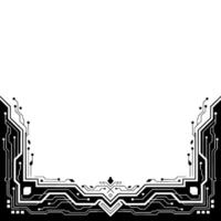 Tech Frame Abstract Circuit Board Border, Minimalist vector