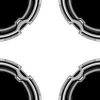 Ornate Circular Frame Pattern in Black and White Elegant Decorative vector