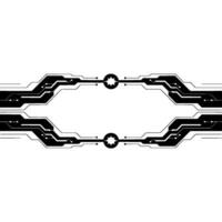 Abstract Tech Circuit Board Frame With Glowing Elements vector