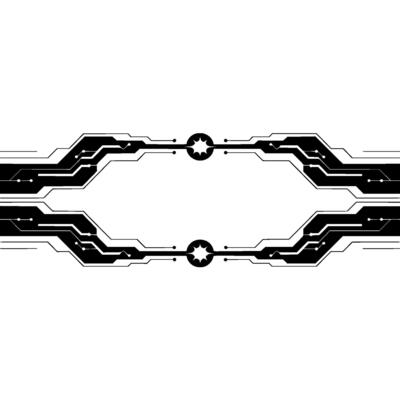 Abstract Tech Circuit Board Frame With Glowing Elements
