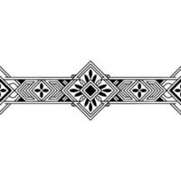 Geometric Art Deco Border Element, Black and White Ornament, Decorative vector
