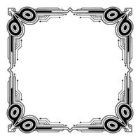 Art Deco Frame With Circuit Board Elements on White Background vector