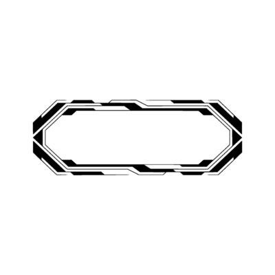 Geometric Tech Frame Black White Futuristic Border
