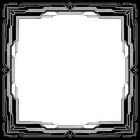 Deco Style Border, Black White Geometric Frame, Empty Space vector