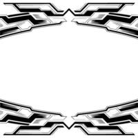 Futuristic Tech Frame Abstract Black and White for Digital Backdrop vector
