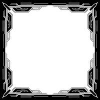 Futuristic Tech Frame, Border in Black and White, Minimalist Template vector