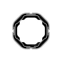Futuristic Geometric Frame Black and White Cyber on Light Background vector