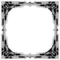 Elegant Art Deco Frame With Geometric Pattern Blank Space for vector