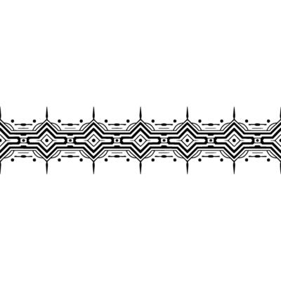 Geometric Border Minimalist Pattern, Black and White, Decorative Element