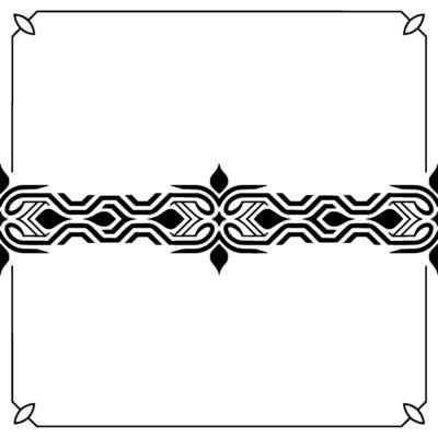 Elegant Black Border With Geometric Ornament, Frame for Text