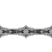 Art Deco Ornament, Black White Border, Geometric , Elegant Decor vector
