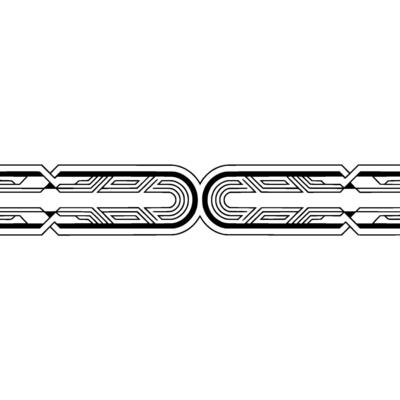 Geometric Deco Ornament Black and White Modern on White Background